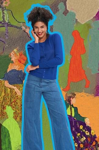 Triangle trousers denim stretch