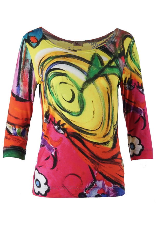 .Basic shirt 3/4 mouw top print 23