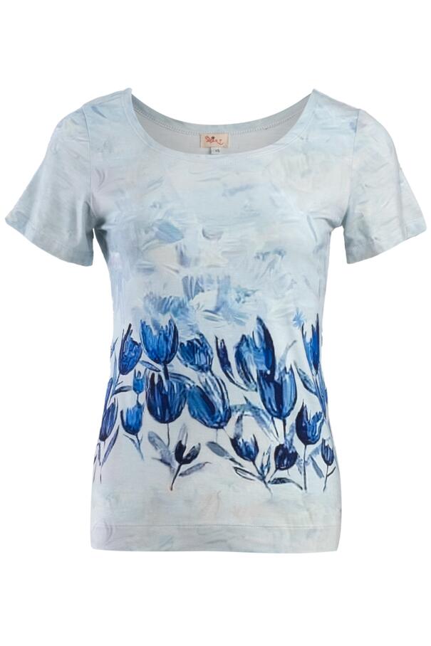 .Short sleeve shirt blue tulip