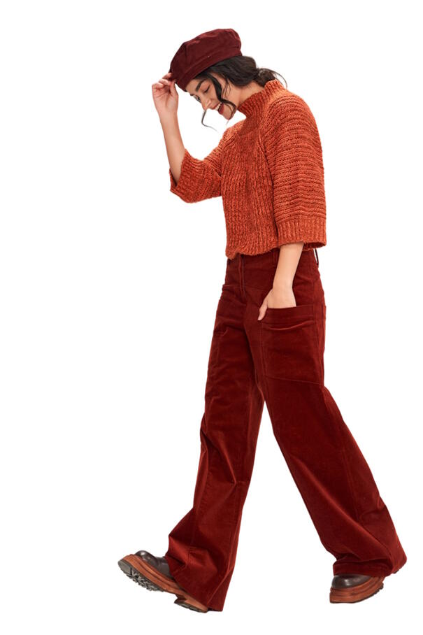 .Triangle trousers Rib stretch